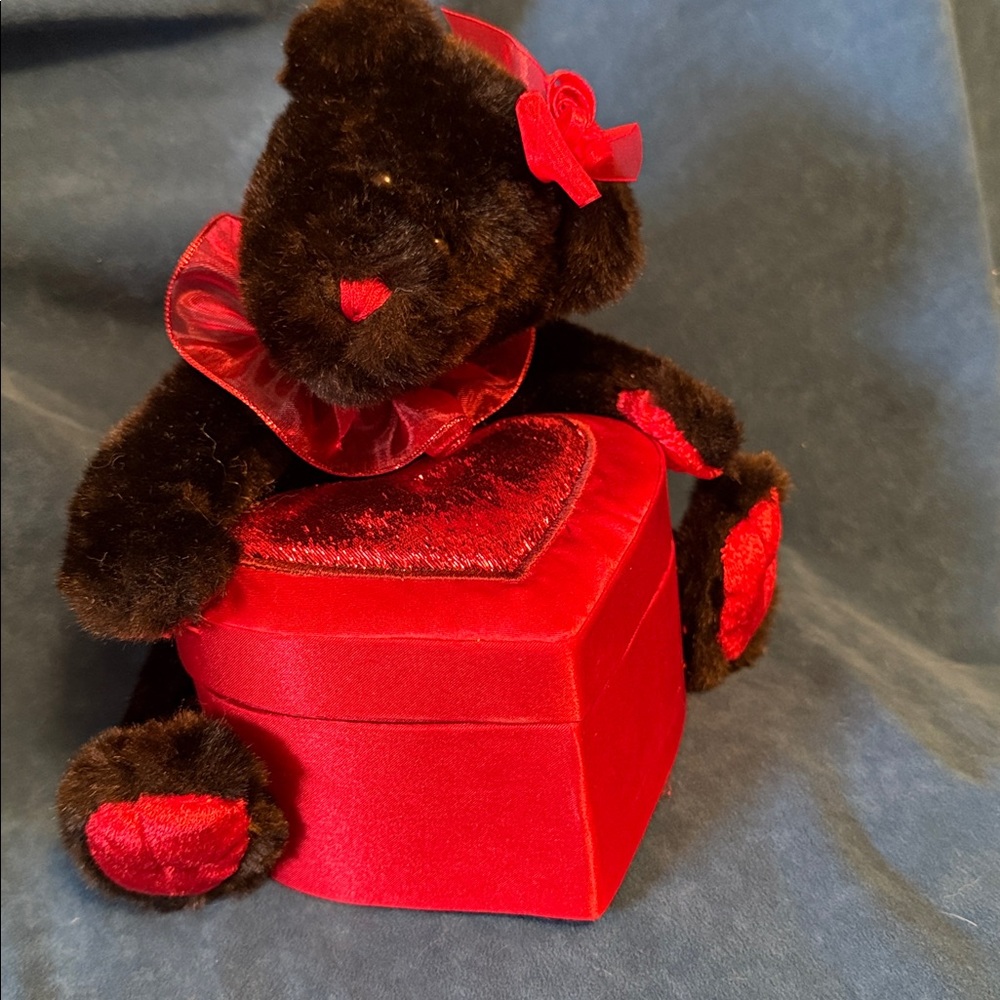 Plush Bear with Red Heart Box